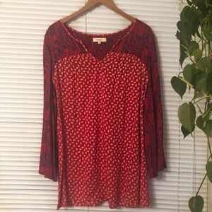 Blue and Red long sleeve dress